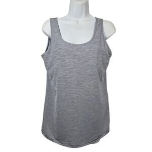 Duluth Trading Co Women's Pier Genius Shelf Bra Tank Navy/White Size L